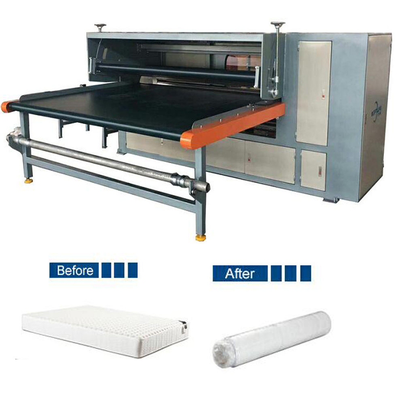 Máquina empacadora de rollos de colchón Línea de máquinas de compresión de rollos de almohadas